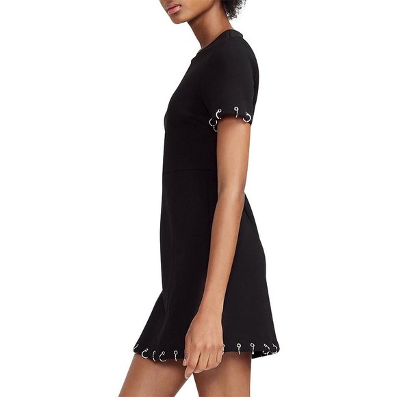 MAJE Black Dress with Piercings Neoprene - Picture 3 of 13